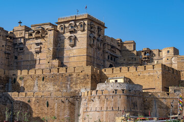 Fototapeta premium The fort at Jaisalmer India. Built in 1156 AD, it is one of the very few living forts in the world.