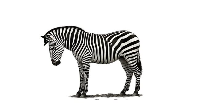 Animated zebra herd in various poses gracefully transitioning to black creating a visual impact