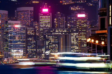 Fototapeta premium Hong Kong island landscape at night time