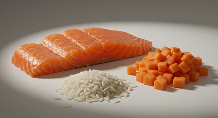 Salmon rice and carrots