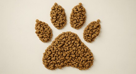 Paw print made of food