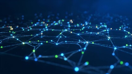 Bright Dots Connect Into Abstract Digital Network Structure - Powered by Adobe