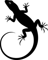 Naklejka premium A drawing of a lizard silhouette vector illustration