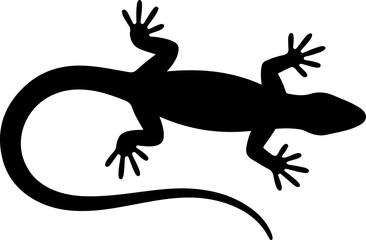 A drawing of a lizard silhouette vector illustration