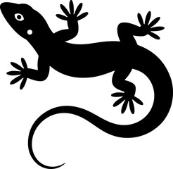 A drawing of a lizard silhouette vector illustration