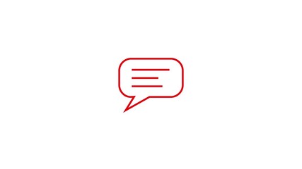 Modern communication symbol with animated typing lines in a message bubble, representing real-time messaging, chat apps, and digital conversation - Powered by Adobe