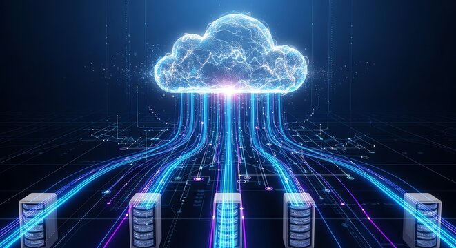 Cloud computing network with server infrastructure - Powered by Adobe