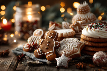 Christmas and New Year baking background