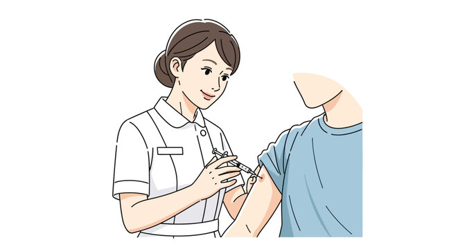 Caring nurse providing vaccine injection for patient well being and health, promoting immunization and preventative medicine for community protection