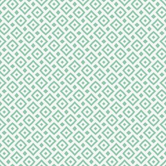 Fototapeta premium Seamless geometric pattern with green diamond shapes on white background
