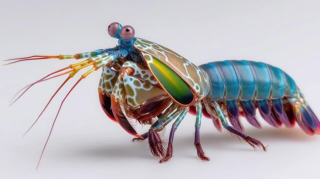 Powerful Peacock Mantis Shrimp in Macro Detail