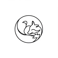 Obraz premium Minimalist continuous line drawing depicts a sleeping vulpine curled inside a circle