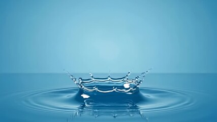 Close up of a single water drop falling into calm water creating ripples. - Powered by Adobe