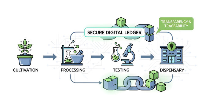 Cannabis Cultivation to Dispensary Secure Digital Ledger Traceability