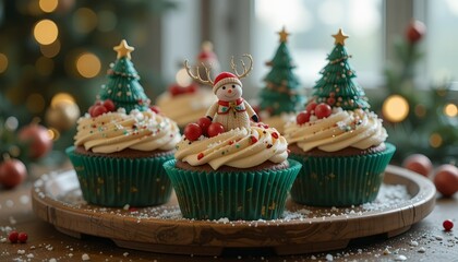 christmas cupcakes with christmas tree