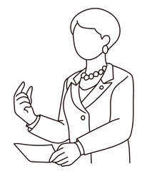 シンプルな女性政治家・リーダーのイラスト