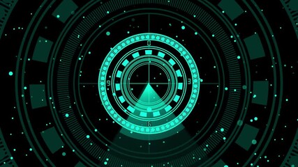 Teal Digital Scanner Interface With Numerical Indicators On Dark animation Background image photo. High-tech teal scanning interface with numerical data on dark background, sleek animated technology. - Powered by Adobe