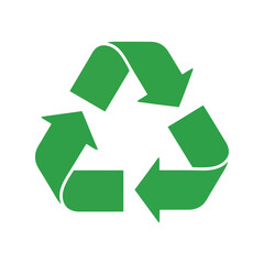 Obraz premium Green recycling symbol vector illustration eco friendly sustainability circular economy icon isolated graphic