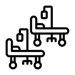 Hospital Ward Vector Line Icon Design