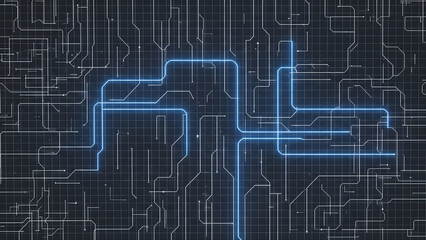 Binary numbers stream forward in a glowing futuristic sci-fi tunnel, representing data transfer.