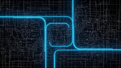 Binary numbers stream forward in a glowing futuristic sci-fi tunnel, representing data transfer.