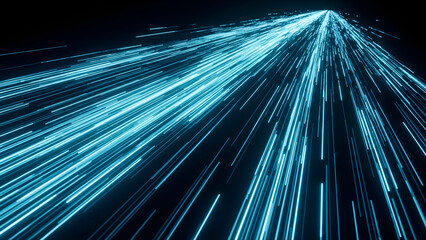 Neon polygon mesh forms a floating futuristic digital network, showing structured connections in VR space.