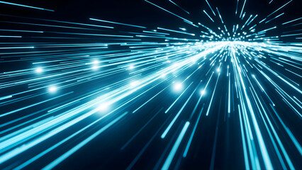 Neon polygon mesh forms a floating futuristic digital network, showing structured connections in VR space.