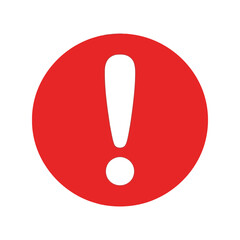 Red alert symbol exclamation mark warning sign danger icon attention graphic notification alert