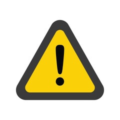 Yellow warning triangle with exclamation mark hazard alert symbol caution sign vector