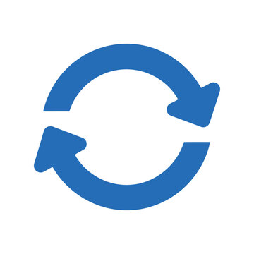 Blue circular arrows refresh symbol repeat icon cycle loop reload update sync restart