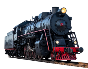 steam locomotive train isolated on white background PNG, AI GENERATED