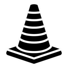 traffic cone glyph icon