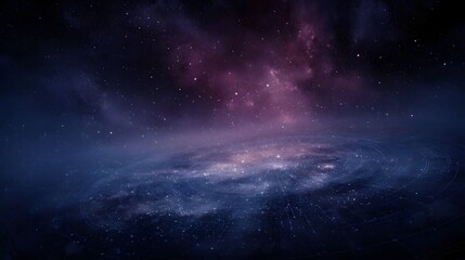 A swirling cosmic galaxy ring illuminates the vast starry universe with vibrant nebulae