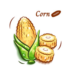 トウモロコシのポップで可愛いイラスト｜新鮮な野菜シリーズ