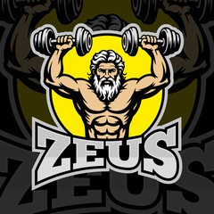 Zeus Fitness Gym Mascot Logo.