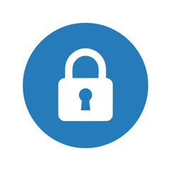 Blue circle padlock icon security symbol lock privacy safety access protection eps
