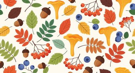 Autumnal Bliss A Seamless Pattern of Fall's Bounty