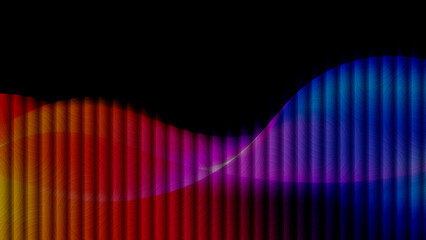 dark abstract futuristic rainbow multicolor horizontal wave made of glowing stripes