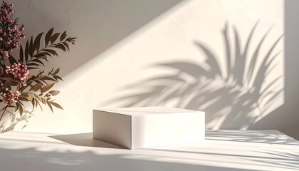 Minimalist Product Display with Natural Light and Shadow.
