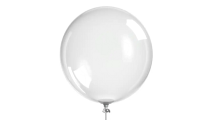 transparent balloon with glossy surface reflections, soft light glow, clean minimal style, isolated transparent background, realistic lighting.

