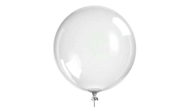 transparent balloon with glossy surface reflections, soft light glow, clean minimal style, isolated transparent background, realistic lighting.
