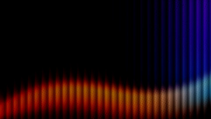 dark abstract futuristic warm and cool color stripes on the bottom and right edges