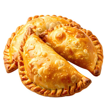Crispy empanadas de morocho isolated on white background traditional ecuadorian maize empanadas