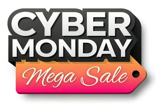 Cyber Monday Mega Sale Tag with Gradient discount - Powered by Adobe