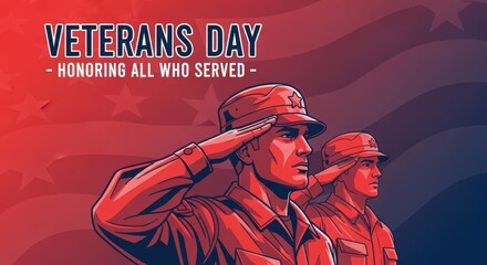 Patriotic Veterans Day Illustration Honoring All Who Served