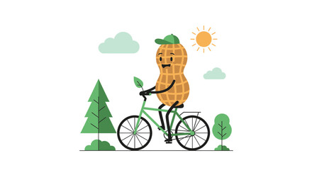 A Cheerful Nut Enjoys A Sunny Day Cycle Ride Through A Lush And Green Landscape
