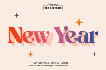 New Year Text Effect – Elegant Festive Gradient Vector Typography