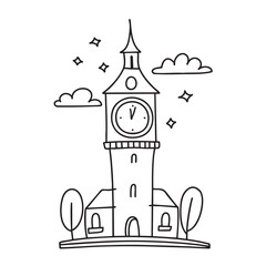 Obraz premium New Year clock tower with large 2026 at the top