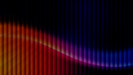 dark abstract rainbow gradient background with glowing vertical stripes and a diagonal curved light