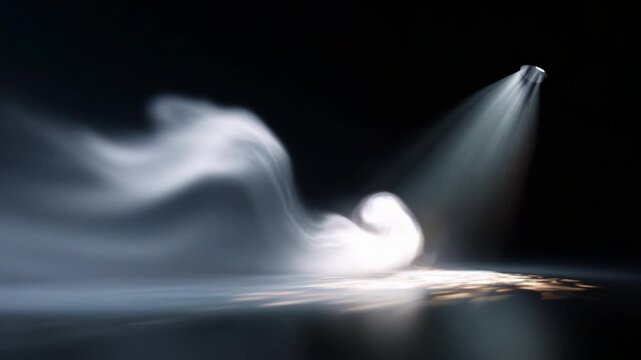 A Captivating Exploration of Ethereal Light and Smoke Interplay, Creating An Enigmatic Atmosphere in a Darkened Space, Highlighting the Beauty of Transitory Elements